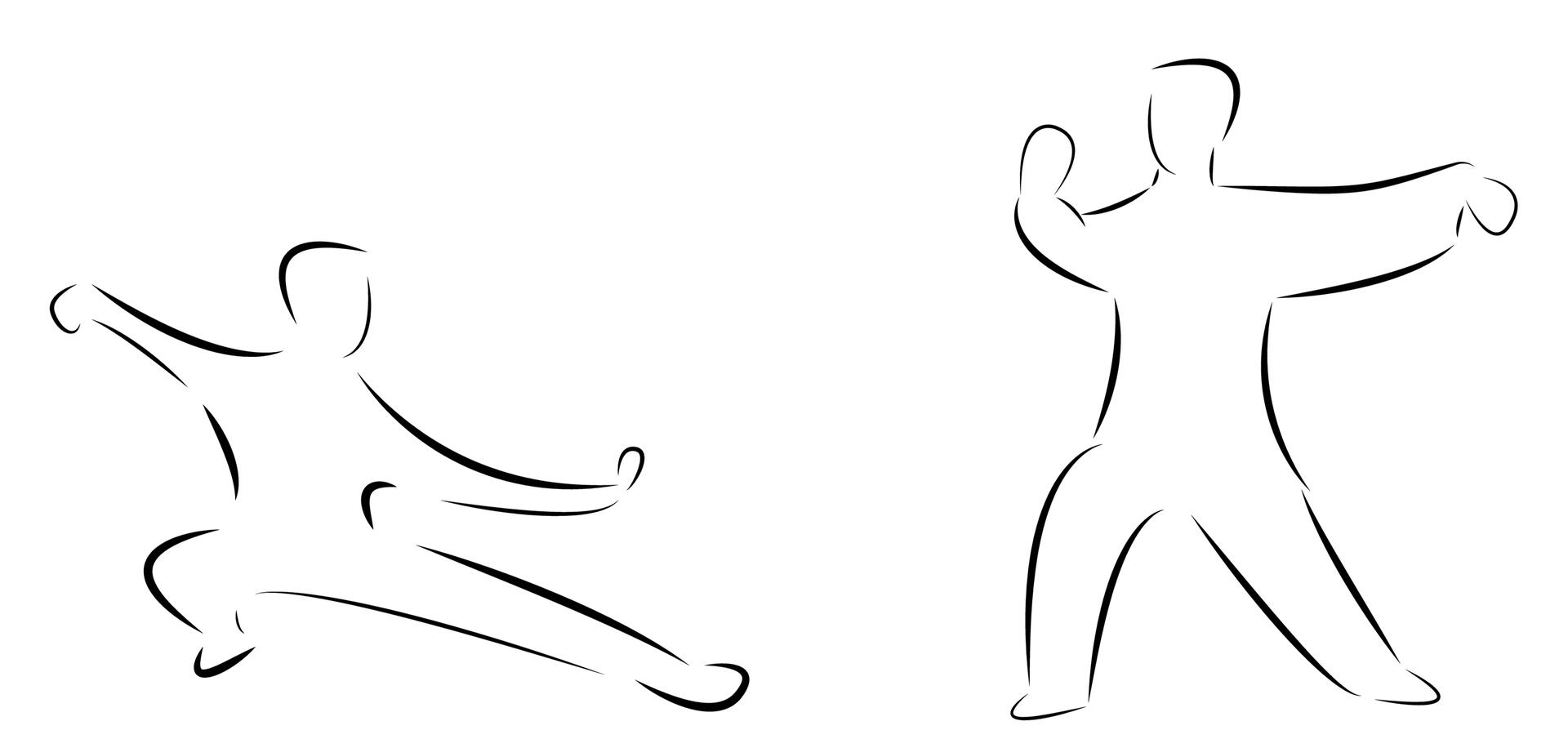 two figures doing tai chi